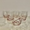 6 verres décor coloré h 9 cm