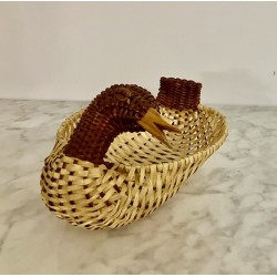 Corbeille canard à pain en osier  22 x 17 cm