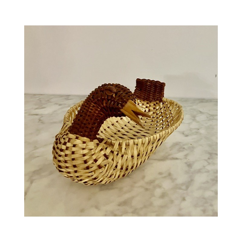 Corbeille canard à pain en osier  22 x 17 cm