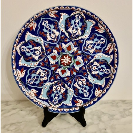 Plat en céramique de Turquie  fait main 30 cm B.