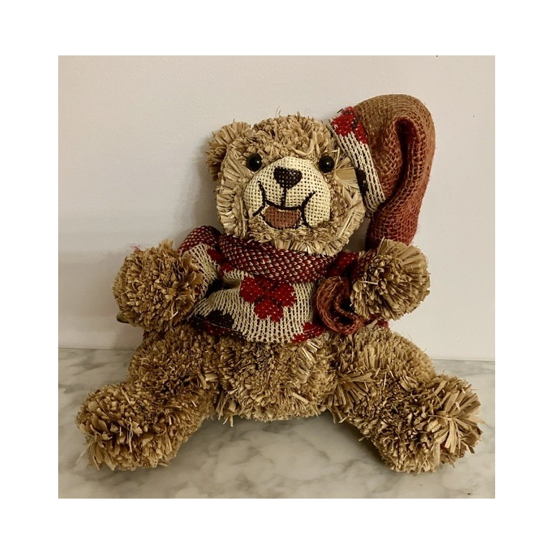 Nounours fille en paille 26 cm