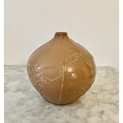 Vase boule en terre vernissée