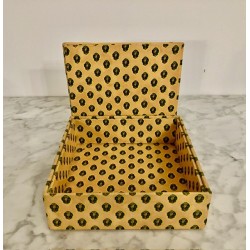 Boîte en bois recouverte en tissu provençal  carrée  18 cm fait main