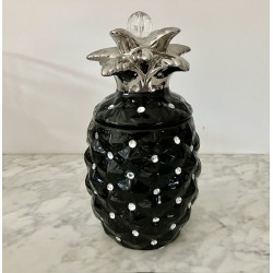 Anas déco en céramique noire et argentée 28 cm