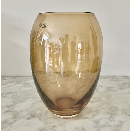 Vase en cristallin marron 23 cm