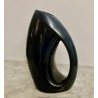 Vase bleu en grès vernissé 27 cm  petit défaut de cuisson à la base