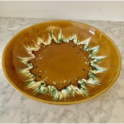 Grand plat creux en céramique vernissé 35 cm