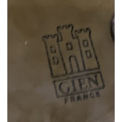 Présentoir en gien deux plateaux h 26 cm d 24 cm