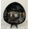Assiette émaux de Longwy numérotée «   Azay Le Rideau » d 27 cm décor main