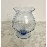 Vase rond en verre bleuté