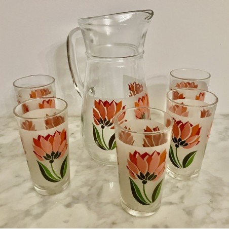 Service à orangeade pichet 5 verres années 50