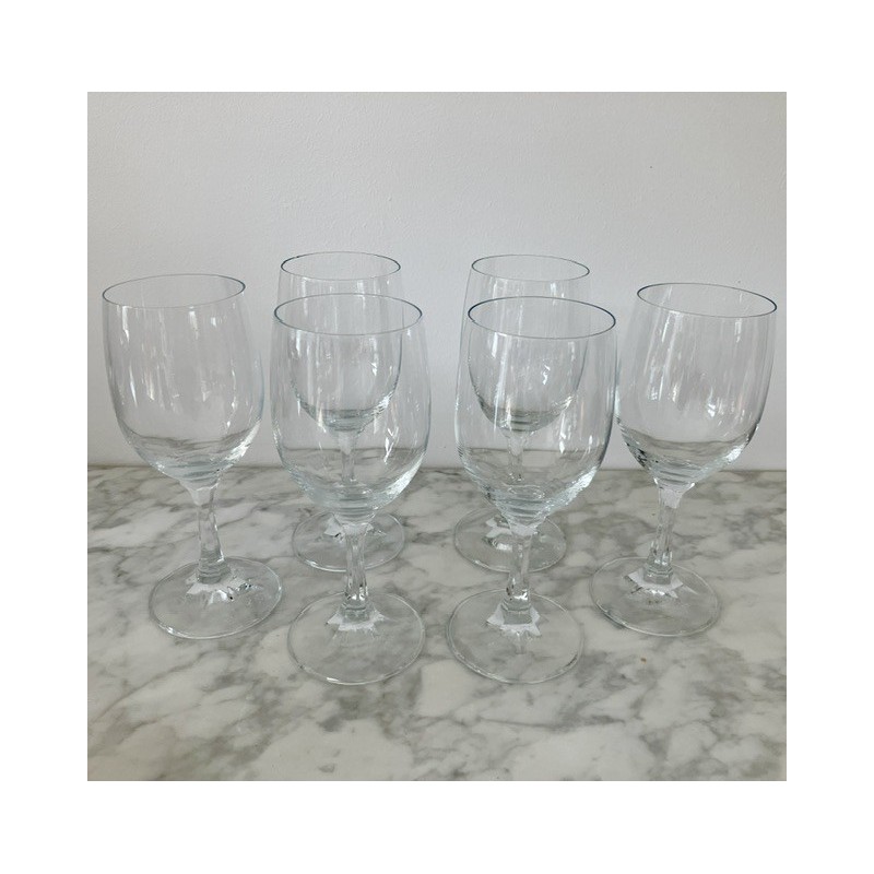 6 verres à vin en cristal h 18 cm