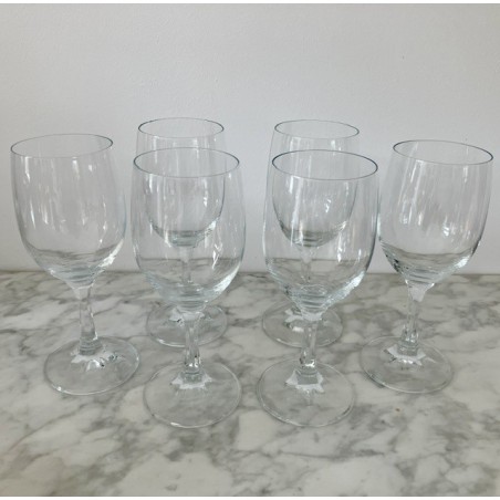 6 verres à vin en cristal h 18 cm