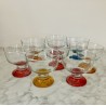 8 coupes en verre pied couleur