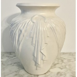 Grand vase blanc en céramique 30 cm