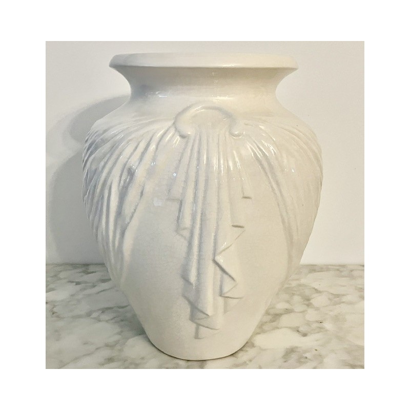 Grand vase blanc en céramique 30 cm