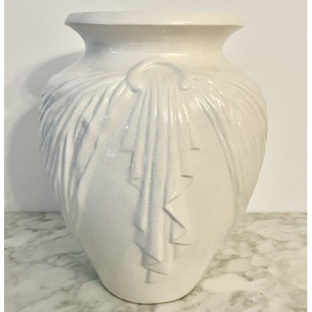 Grand vase blanc en céramique 30 cm