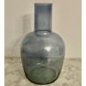Vase bouteille en verre bleu 30 cm