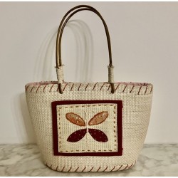 Sac panier papillon rose 29 x 20 cm