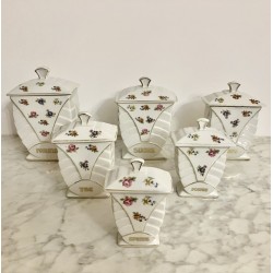 Série de 6 pots couverts anciens en faïence  parfait état