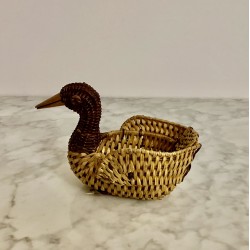 Petit canard en osier 10 x 20 cm