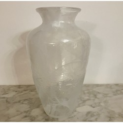 Vase en verre flammé blanc