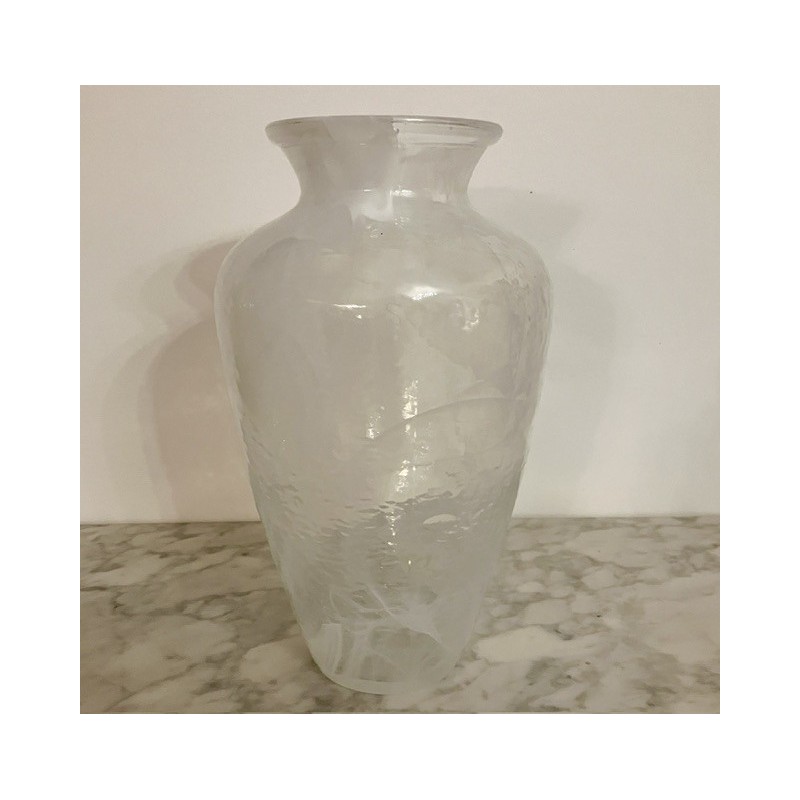 Vase en verre flammé blanc