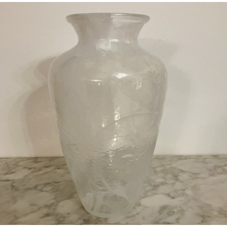 Vase en verre flammé blanc