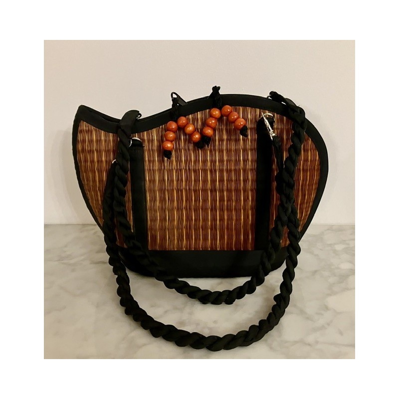 Sac en paille tressée 21 x 30 cm